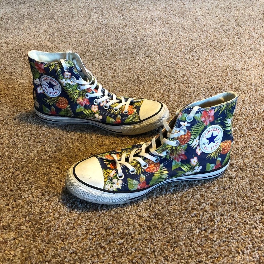 Rare Unisex Tropical Converse High Tops